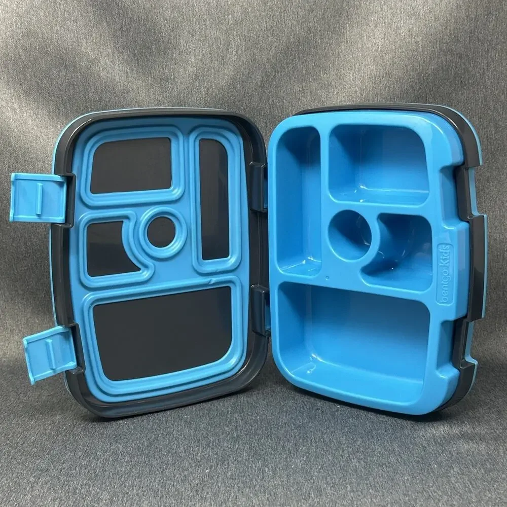 Bentgo Bento Lunch Box 5 Compartment Blue Kids Dinosaur Print Leak Proof